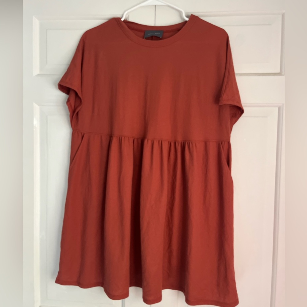 Hudson Grey Rusty Orange T-shirt Dress. Size Small